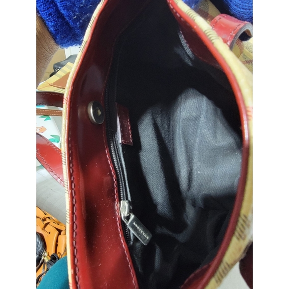 Authentic BURBERRY Haymarket Check Small Tote Red - Picture 11 of 11